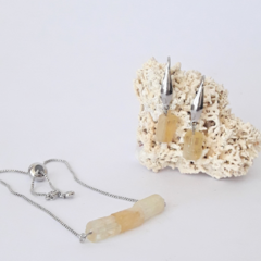 Conjunto Pulseira e Brinco - Citrino