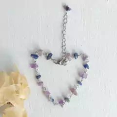 Pulseira de Pedra Sodalita e Ametista - Cascalho