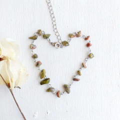 Pulseira de Pedra Unaquita - Cascalho