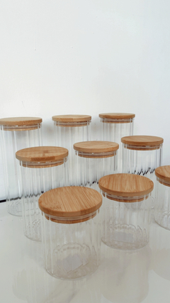 FRASCO VIDRIO VAINILLA + TAPA BAMBOO S - comprar online