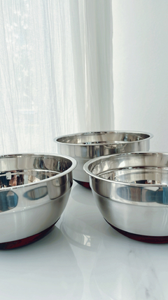 BOWL X 3 ACERO INOXIDABLE BASE SILICONA - comprar online