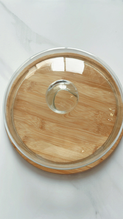Campana de vidrio base bamboo - comprar online