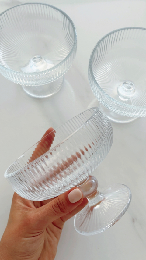 COMPOTERAS x6 unidades rayas transparentes