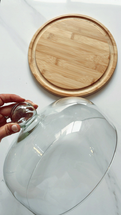 Campana de vidrio base bamboo