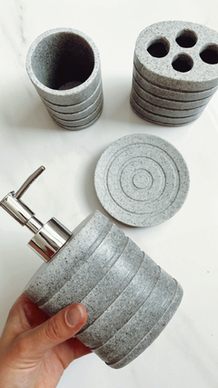 Set de baño malífia - gris x 4 piezas en internet