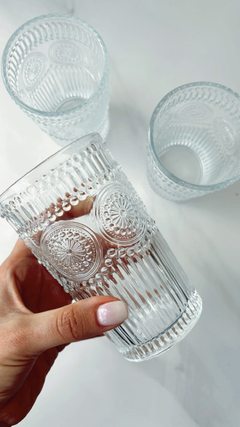 Vasos flower x 6 grandes 400 ml labrados importados - Mila.decohogar