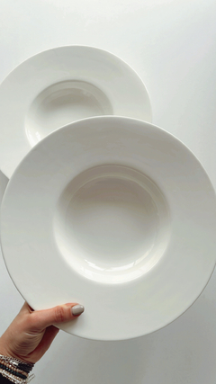 PLATO PORCELANA PARA PASTA BLANCO