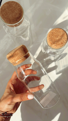FRASCO DE VIDRIO CON TAPA CORCHO L