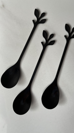 CUCHARAS X 6 CUBIERTOS PETIT FLOR ACERO NEGRO