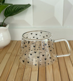 Taza doble vidrio cuore Negro 400 ml GRANDE - comprar online