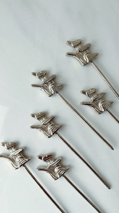 PINCHES X 6 PICADA ARDILLAS PLATA