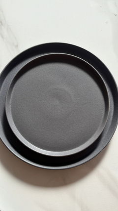 PLATOS X 6 HONDO MINIMALISTA GRIS GRAFITO - comprar online