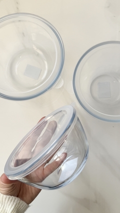 Bowl Buri S de vidrio con tapa plastica - Mila.decohogar