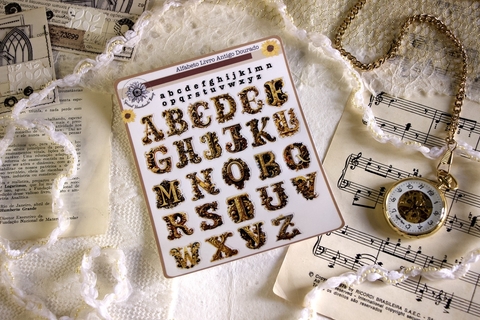 Cartela Alfabeto Livro Antigo (fundo transparente) | Special Handmade Things