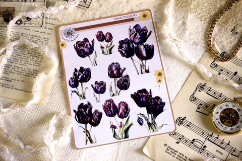 Cartela Black Tulips | Special Handmade Things