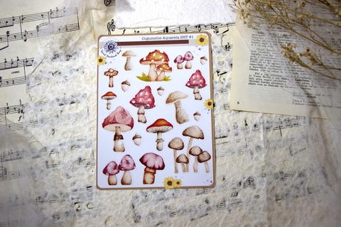 Cartela Cogumelos em AQUARELA #1 | Special Handmade Things - comprar online