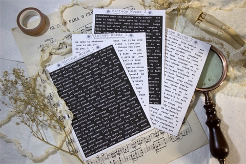 Cartela Words Vintage | SpecialHandmadeThings