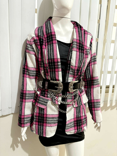 Blazer Xadrez Cher Pink na internet