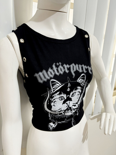 Maxi Cropped Motorhead Gato na internet