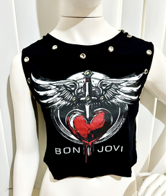 Maxi Cropped Bon Jovi Costas Nua Correntes na internet
