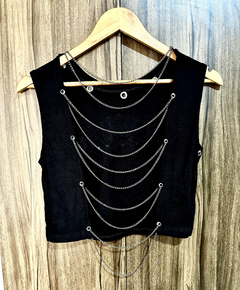 Maxi Cropped Bon Jovi Costas Nua Correntes