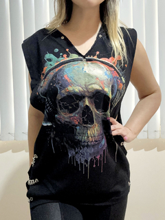 Maxi Blusa Skull Music na internet