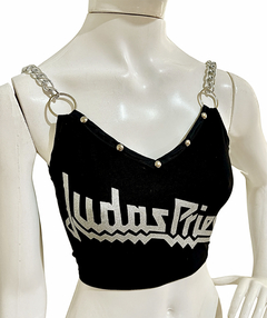 Cropped Judas Priest Glitter na internet