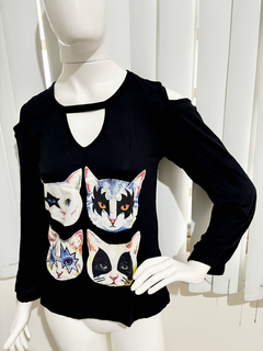 Blusa Manga longa KISS Gatinhos - HYSTERIA