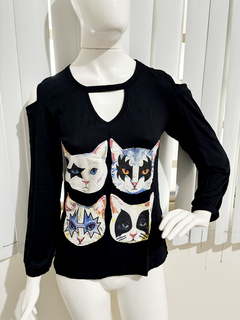 Blusa Manga longa KISS Gatinhos na internet