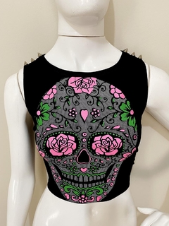 Maxi Cropped Pink Skull