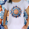 Babylook - Mandala Azul e laranja