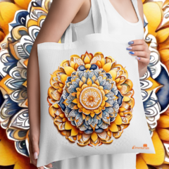 Ecobag Mandala amarela e azul