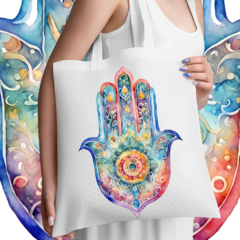 Ecobag mão de Hamsa aquarela