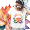 Lótus com mandala arco íris