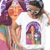 Mulher hippie com seu gato - comprar online