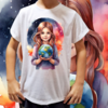 Camiseta unissex infantil Planeta terra