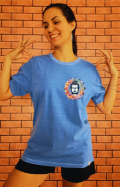 Camiseta Unissex buda no peito algodão orgânico Azul - comprar online