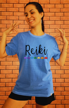 Camiseta Unissex Reiki em algodão orgânico Azul - comprar online