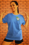 Camiseta Unissex Gnominho da sorte em algodão orgânico Azul - comprar online