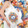 Ecobag Símbolo Hippie em aquarela 2