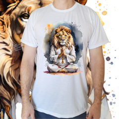 Camiseta masculina/unissex Felino meditando