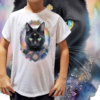 Camiseta unissex infantil Gato olhos azuis