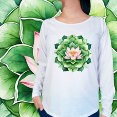 Mandala verde com flor de lótus na internet