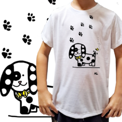 Camiseta unissex infantil Dalmata - Desenhista Camila Rolfhs