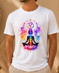 Meditação em aquarela, chakra e símbolo do OM - Elementarium | Vista a mudança que deseja ver no mundo!