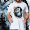 Camiseta masculina/unissex Lobo floresta