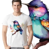 Camiseta masculina/unissex pássaro colorido - comprar online