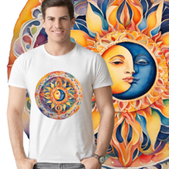 Mandala sole lua em aquarela - loja online