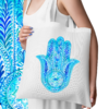 Ecobag Mão de Hamsa turquesa - comprar online