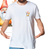 Camiseta masculina/unissex Gnomo no bolsinho feliz